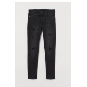H&M Black Skinny Distressed Jeans
